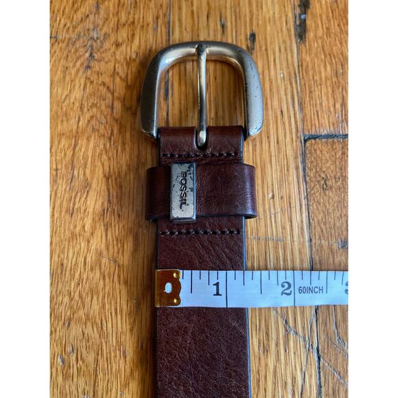 FOSSIL Brown Leather Belt w/Distressed Buckle Womens sz L - Picture 8 of 8